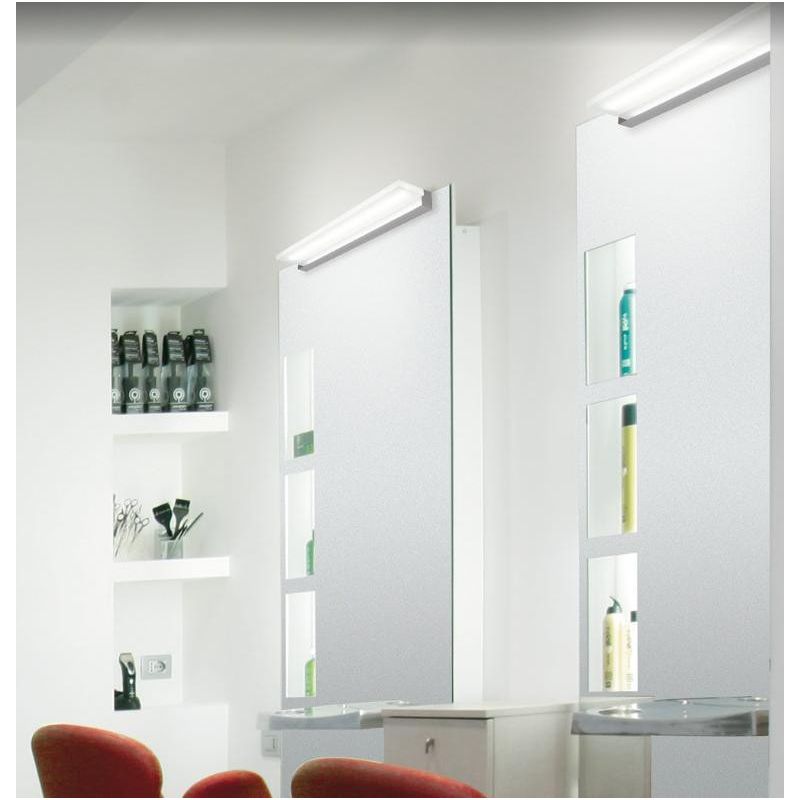 STEP 20 APPLIQUE SPECCHIO QUADRO CROMO O BIANCO LED 20W MODERNA LARGHEZZA 63,5 CM PROMOINGROSS - Cristalensi Shop Online