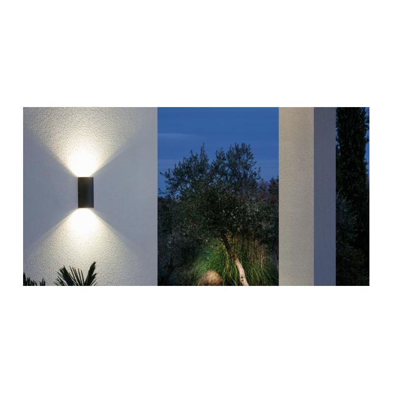 TRUMP APPLIQUE IN ALLUMINIO DUE COLORI A LED INTEGRATO SOSTITUIBILE 12W IP54 LUCE 3000K-4000K Sovil - Cristalensi Shop Online