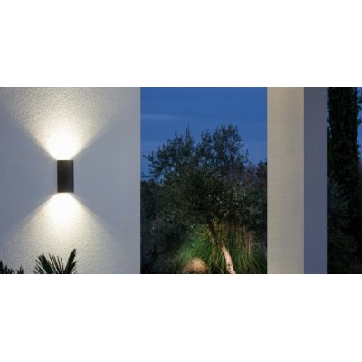 TRUMP APPLIQUE IN ALLUMINIO DUE COLORI A LED INTEGRATO SOSTITUIBILE 12W IP54 LUCE 3000K-4000K Sovil - Cristalensi Shop Online