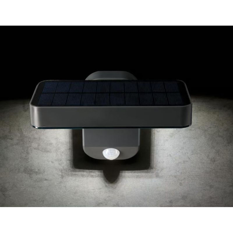 SOLARE APPLIQUE A LED CON SENSORE MOVIMENTO PANNELLO SOLARE E BATTERIA Sovil - Cristalensi Shop Online