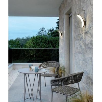 VIRGOLA APPLIQUE DA ESTERNO IP65 LUCE 4000K MODERNO IN ALLUMINIO A LED 12W ANTRACITE DI SOVIL Sovil - Cristalensi Shop Online
