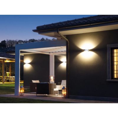 PLAZA APPLIQUE IN ALLUMINIO A LED 16W 3000K O 4000K SOSTITUIBILE IP65 LUCE SOPRA SOTTO Sovil - Cristalensi Shop Online