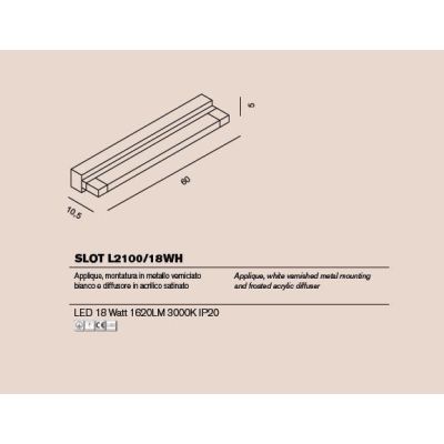 SLOT 18W APPLIQUE METALLO BIANCO LED INTEGRATO 18W 3000K MODERNO DI PROMOINGROSS PROMOINGROSS - Cristalensi Shop Online