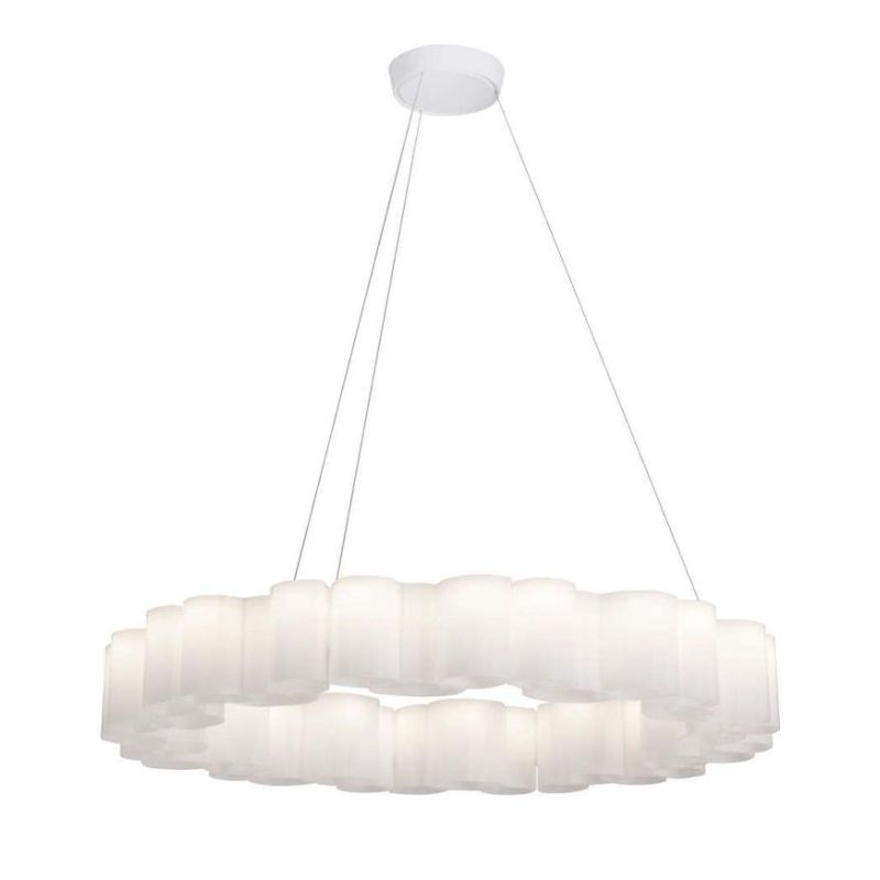 HONEY GRANDE SOSPENSIONE ROTONDA D110 LED 105W LUCE 2700K DIMMERABILE BIANCA MARCHIO STILNOVO STILNOVO MA&DE - Cristalensi Shop 