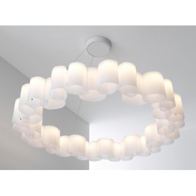 HONEY GRANDE SOSPENSIONE ROTONDA D110 LED 105W LUCE 2700K DIMMERABILE BIANCA MARCHIO STILNOVO STILNOVO MA&DE - Cristalensi Shop 