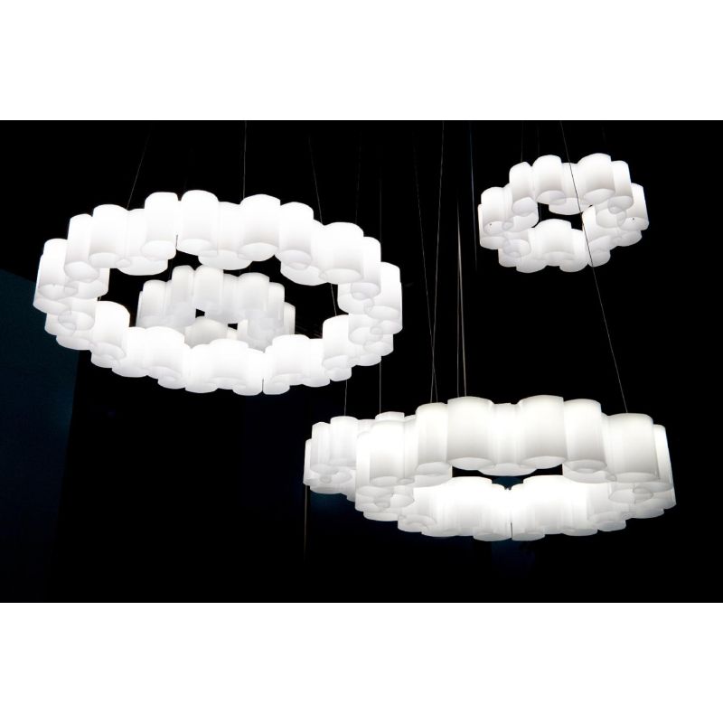 HONEY GRANDE SOSPENSIONE ROTONDA D110 LED 105W LUCE 2700K DIMMERABILE BIANCA MARCHIO STILNOVO STILNOVO MA&DE - Cristalensi Shop 