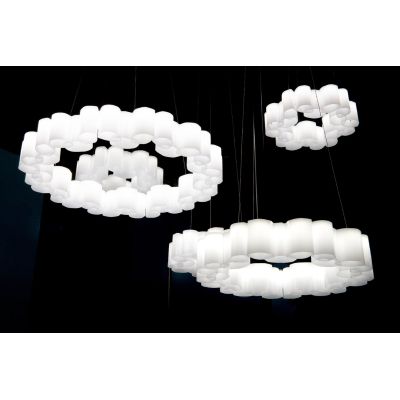 HONEY GRANDE SOSPENSIONE ROTONDA D110 LED 105W LUCE 2700K DIMMERABILE BIANCA MARCHIO STILNOVO STILNOVO MA&DE - Cristalensi Shop 