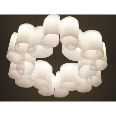 HONEY GRANDE SOSPENSIONE ROTONDA D110 LED 105W LUCE 2700K DIMMERABILE BIANCA MARCHIO STILNOVO STILNOVO MA&DE - Cristalensi Shop 