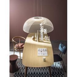 DEMI SOSPENSIONE MODERNA DIMMERABILE LED 37W LUCE 3000K DIAMETRO CM 70 BIANCA MARCHIO STILNOVO STILNOVO MA&DE - Cristalensi Shop 2