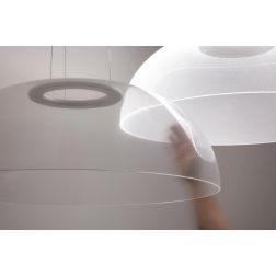 DEMI GRANDE SOSPENSIONE MODERNA DIMMERABILE LED 55W LUCE 3000K DIAMETRO CM 95 BIANCA DI STILNOVO STILNOVO MA&DE - Cristalensi Sh 2