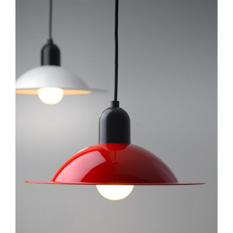 LAMPIATTA SOSPENSIONE SINGOLA DIAMETRO CM 28 5 COLORI IN STILE VINTAGE MARCHIO STILNOVO STILNOVO MA&DE - Cristalensi Shop Online