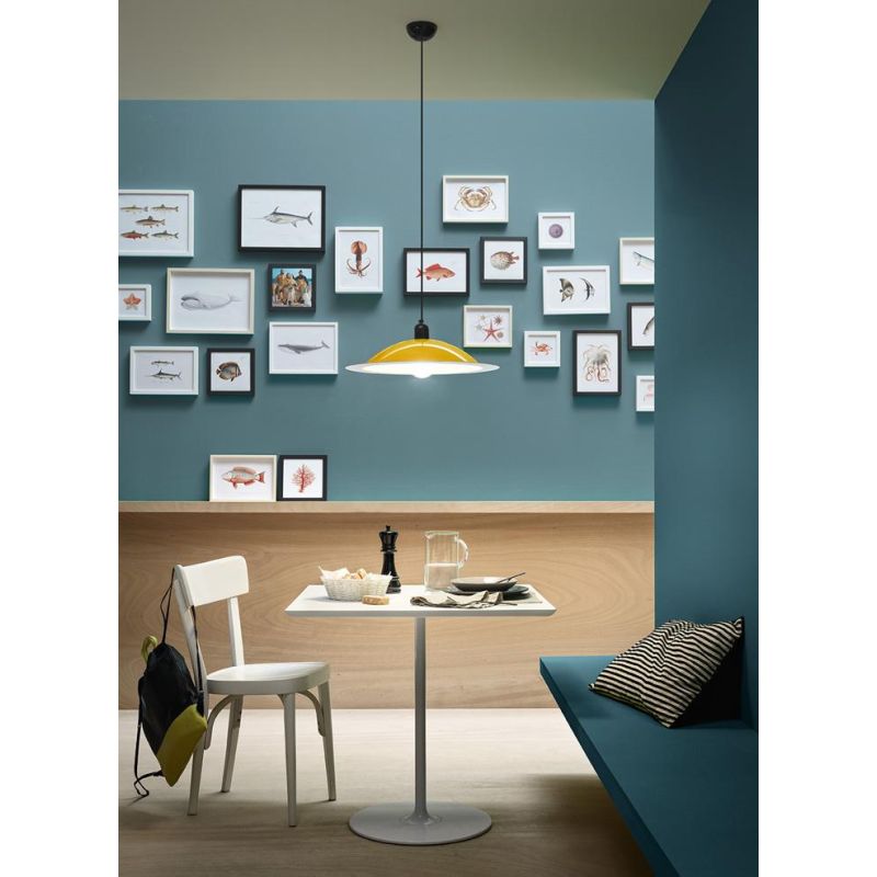 LAMPIATTA SOSPENSIONE SINGOLA DIAMETRO CM 28 5 COLORI IN STILE VINTAGE MARCHIO STILNOVO STILNOVO MA&DE - Cristalensi Shop Online