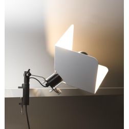 TRIEDRO LAMPADA CON MORSETTO DAL DESIGN MODERNO BIANCA CON ATTACCO E27 MARCHIO STILNOVO STILNOVO MA&DE - Cristalensi Shop Online