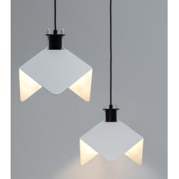 TRIEDRO SOSPENSIONE SINGOLA DAL DESIGN MODERNO BIANCA CON ATTACCO E27 MARCHIO STILNOVO STILNOVO MA&DE - Cristalensi Shop Online