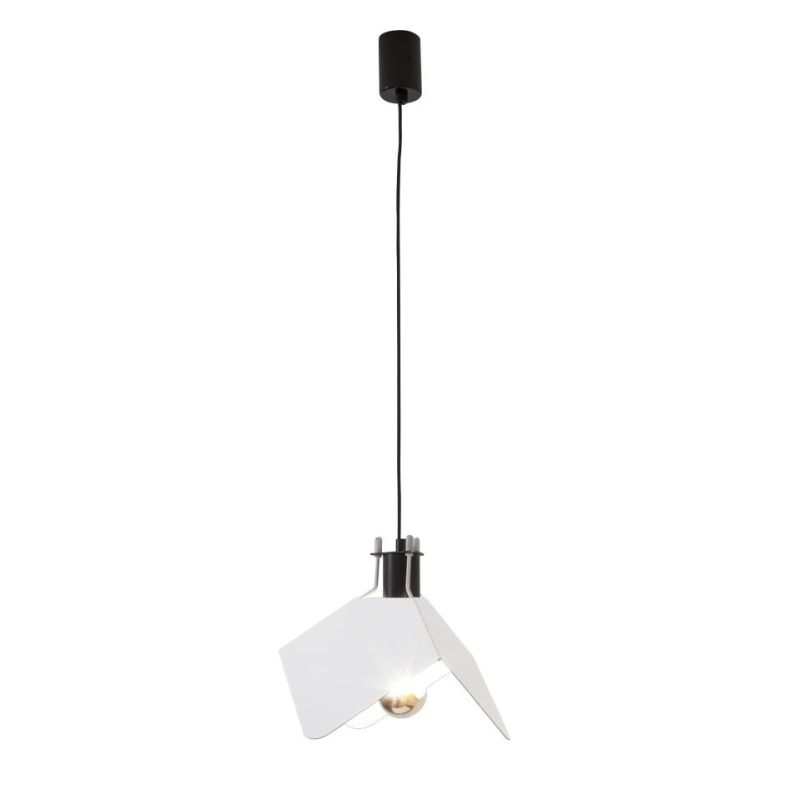 TRIEDRO SOSPENSIONE SINGOLA DAL DESIGN MODERNO BIANCA CON ATTACCO E27 MARCHIO STILNOVO STILNOVO MA&DE - Cristalensi Shop Online