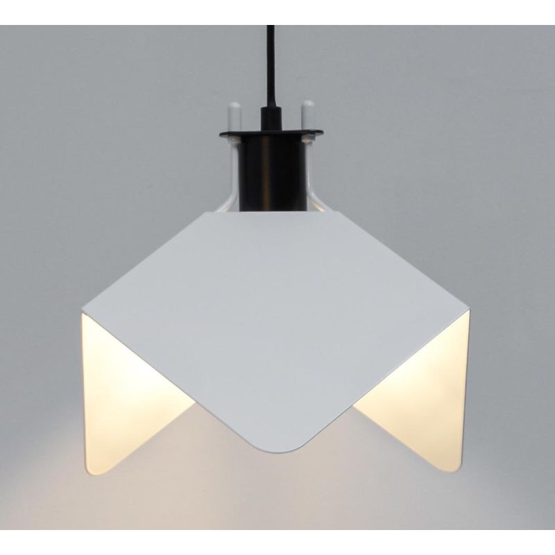 TRIEDRO SOSPENSIONE SINGOLA DAL DESIGN MODERNO BIANCA CON ATTACCO E27 MARCHIO STILNOVO STILNOVO MA&DE - Cristalensi Shop Online