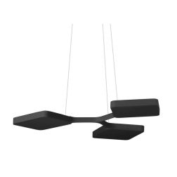 QUAD P3 LAMPADARIO A SOSPENSIONE 3 LUCI LED 42W LUCE 3000K BIANCO O NERO ORIGINALE E MODERNO STILNOVO MA&DE - Cristalensi Shop O 2