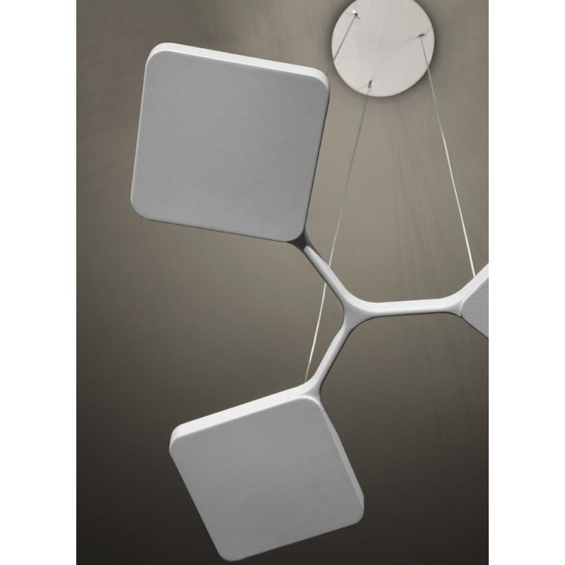 QUAD P7 SOSPENSIONE A 7 MODULI LED 42W LUCE 3000K BIANCO O NERO ORIGINALE E MODERNO STILNOVO MA&DE - Cristalensi Shop Online