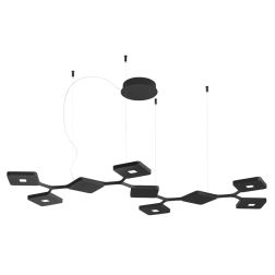 QUAD P9 SOSPENSIONE 9 LUCI DIMMERABILE LED 89W LUCE 3000K BIANCA O NERA ORIGINALE E MODERNO STILNOVO MA&DE - Cristalensi Shop On