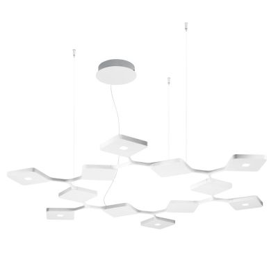 QUAD P12 SOSPENSIONE 12 LUCI DIMMERABILE LED 89W LUCE 3000K BIANCA O NERA ORIGINALE E MODERNO STILNOVO MA&DE - Cristalensi Shop 