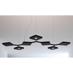 QUAD P7 SOSPENSIONE 7 LUCI LED 47W LUCE 3000K BIEMISSIONE BIANCO O NERO ORIGINALE E MODERNO STILNOVO MA&DE - Cristalensi Shop On