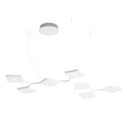 QUAD P7 SOSPENSIONE 7 LUCI LED 47W LUCE 3000K BIEMISSIONE BIANCO O NERO ORIGINALE E MODERNO STILNOVO MA&DE - Cristalensi Shop On 2