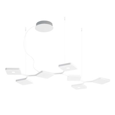 QUAD P7 SOSPENSIONE 7 LUCI LED 47W LUCE 3000K BIEMISSIONE BIANCO O NERO ORIGINALE E MODERNO STILNOVO MA&DE - Cristalensi Shop On