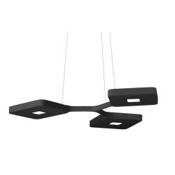 QUAD P3 SOSPENSIONE 3 LUCI LED 47W LUCE 3000K BIEMISSIONE BIANCO O NERO ORIGINALE E MODERNO STILNOVO MA&DE - Cristalensi Shop On