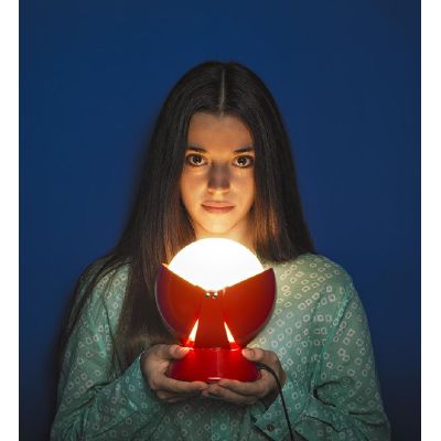 BUONANOTTE LAMPADA DA TAVOLO COLORE ROSSO MARCHIO STILNOVO DESIGN MODERNO ATTACCO E14 STILNOVO MA&DE - Cristalensi Shop Online