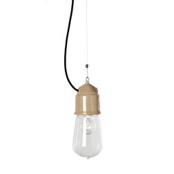 NOVECENTO SOSPENSIONE VINTAGE SINGOLA IN CERAMICA CON CAVI IN TESSUTO COLORATO TOSCOT - Cristalensi Shop Online