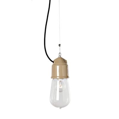 NOVECENTO SOSPENSIONE VINTAGE SINGOLA IN CERAMICA CON CAVI IN TESSUTO COLORATO TOSCOT - Cristalensi Shop Online