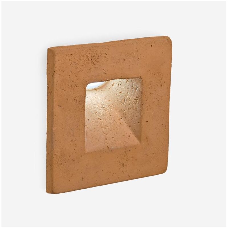 SQUARE APPLIQUE DA INCASSO IP65 QUADRATO LED 3,5W LUCE 3000K O 2700K IN TERRACOTTA MADE IN ITALY TOSCOT - Cristalensi Shop Onlin