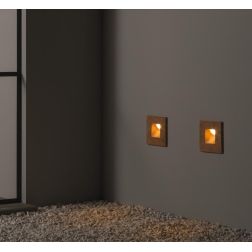 SQUARE APPLIQUE DA INCASSO IP65 QUADRATO LED 3,5W LUCE 3000K O 2700K IN TERRACOTTA MADE IN ITALY TOSCOT - Cristalensi Shop Onlin 2