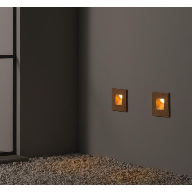 SQUARE APPLIQUE DA INCASSO IP65 QUADRATO LED 3,5W LUCE 3000K O 2700K IN TERRACOTTA MADE IN ITALY TOSCOT - Cristalensi Shop Onlin