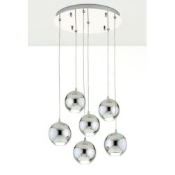 2036 SOSPENSIONE A 6 PENDEL IN METALLO CROMATO E LED INTEGRATO DA 3W CADAUNO AFFRALUX - Cristalensi Shop Online 2