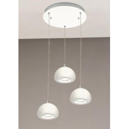 2039 SOSPENSIONE A 3 PENDEL IN METALLO BIANCO E LED INTEGRATO DA 3W AFFRALUX - Cristalensi Shop Online 2