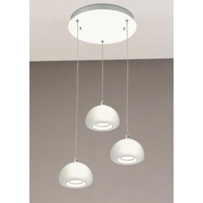2039 SOSPENSIONE A 3 PENDEL IN METALLO BIANCO E LED INTEGRATO DA 3W AFFRALUX - Cristalensi Shop Online