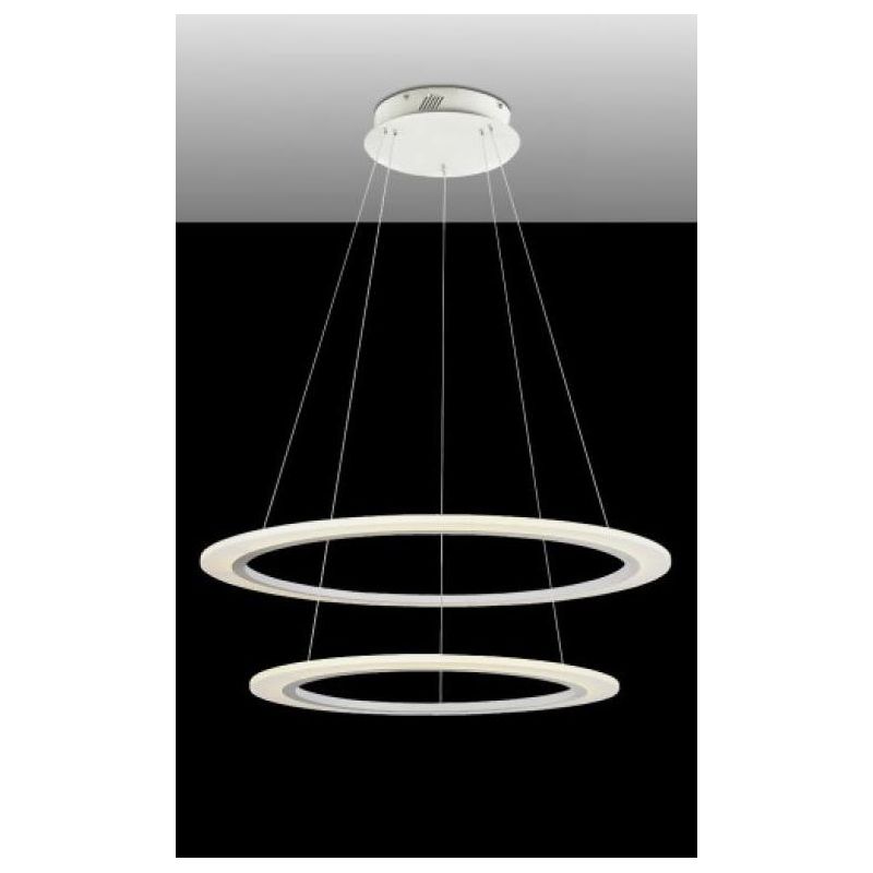 2307 SOSPENSIONE IN METALLO BIANCO E DIFFUSORI IN ACRILICO A LED DA 36W AFFRALUX - Cristalensi Shop Online