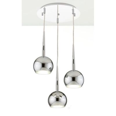 BOL AFFRALUX LAMPADARIO A 3 SFERE IN METALLO CROMATO CON LAMPADINE SOSTITUIBILI AFFRALUX - Cristalensi Shop Online