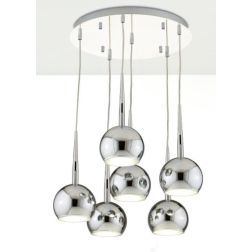 BOL AFFRALUX LAMPADARIO A 6 SFERE IN METALLO CROMATO LAMPADINE SOSTITUIBILI AFFRALUX - Cristalensi Shop Online 2
