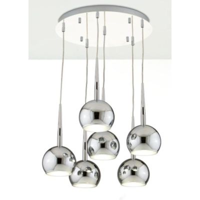 BOL AFFRALUX LAMPADARIO A 6 SFERE IN METALLO CROMATO LAMPADINE SOSTITUIBILI AFFRALUX - Cristalensi Shop Online