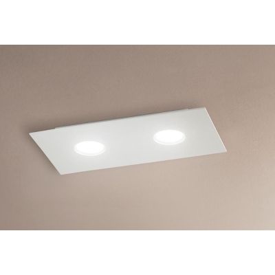 2080P FLET PLAFONIERA RETTANGOLARE PICCOLA 2 LUCI SOSTITUIBILI ALLUMINIO BIANCO AFFRALUX - Cristalensi Shop Online