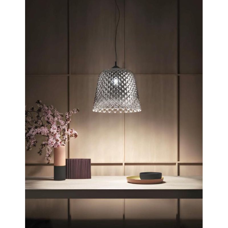 ALICE D25 SOSPENSIONE SINGOLA IN VETRO AMBRA FUME O BIANCO CON EFFETTO BALLOTON GEA LUCE GEA LUCE - Cristalensi Shop Online