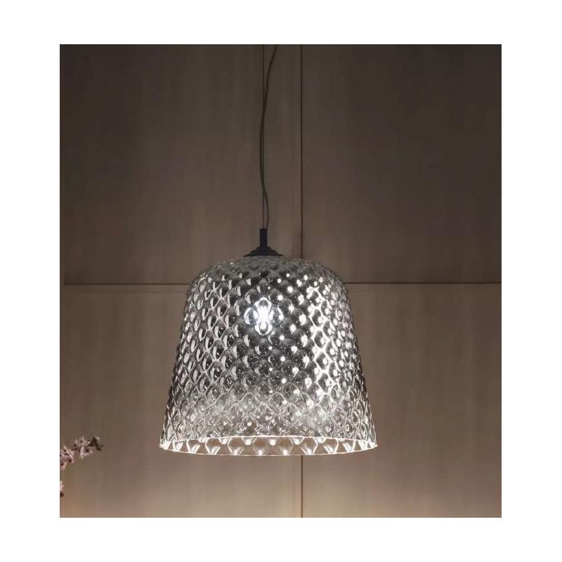 ALICE D25 SOSPENSIONE SINGOLA IN VETRO AMBRA FUME O BIANCO CON EFFETTO BALLOTON GEA LUCE GEA LUCE - Cristalensi Shop Online