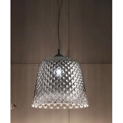 ALICE D40 SOSPENSIONE SINGOLA IN VETRO AMBRA FUME O BIANCO CON EFFETTO BALLOTON GEA LUCE GEA LUCE - Cristalensi Shop Online