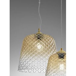 ALICE D40 SOSPENSIONE SINGOLA IN VETRO AMBRA FUME O BIANCO CON EFFETTO BALLOTON GEA LUCE GEA LUCE - Cristalensi Shop Online 2