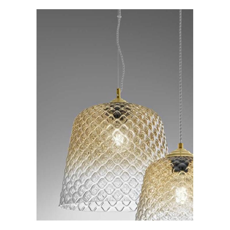 ALICE D40 SOSPENSIONE SINGOLA IN VETRO AMBRA FUME O BIANCO CON EFFETTO BALLOTON GEA LUCE GEA LUCE - Cristalensi Shop Online