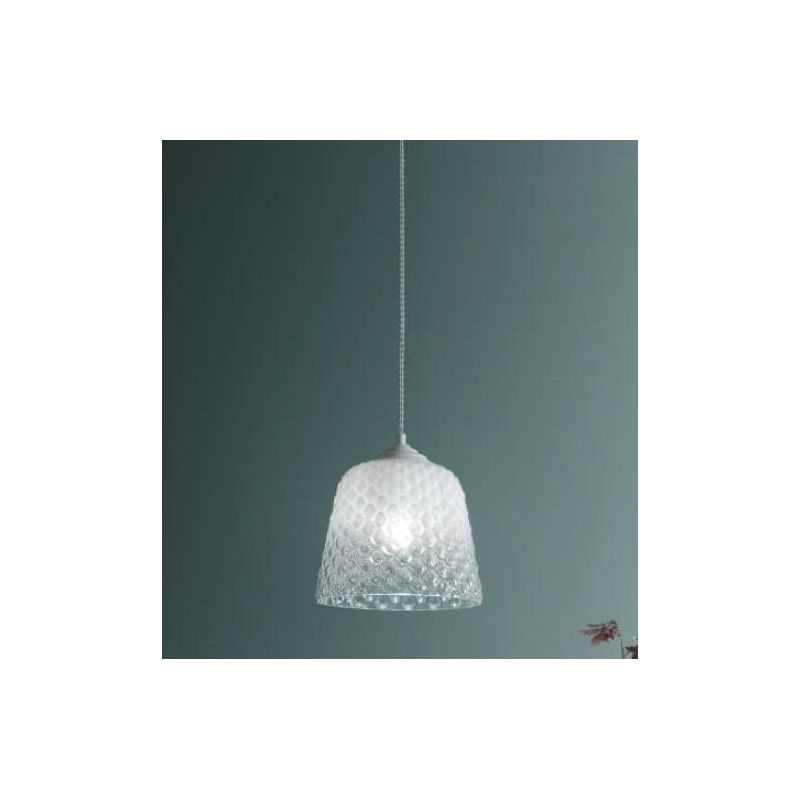 ALICE D40 SOSPENSIONE SINGOLA IN VETRO AMBRA FUME O BIANCO CON EFFETTO BALLOTON GEA LUCE GEA LUCE - Cristalensi Shop Online