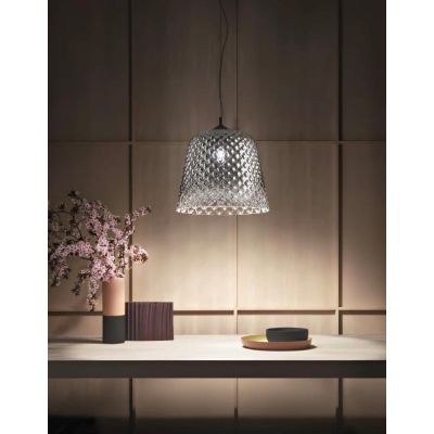 ALICE D40 SOSPENSIONE SINGOLA IN VETRO AMBRA FUME O BIANCO CON EFFETTO BALLOTON GEA LUCE GEA LUCE - Cristalensi Shop Online