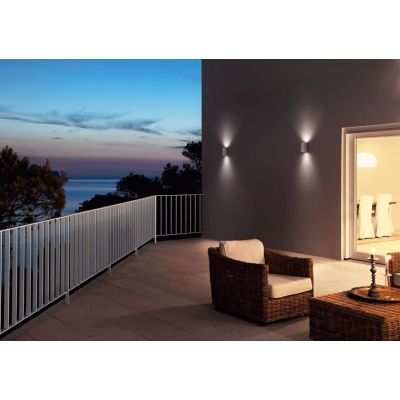 APPLIQUE PARALLELEPIPEDO DA ESTERNO ANTI SALSEDINE IP54 BIANCO E ANTRACITE ATTACCO 2XGU10 ISYLUCE - Cristalensi Shop Online
